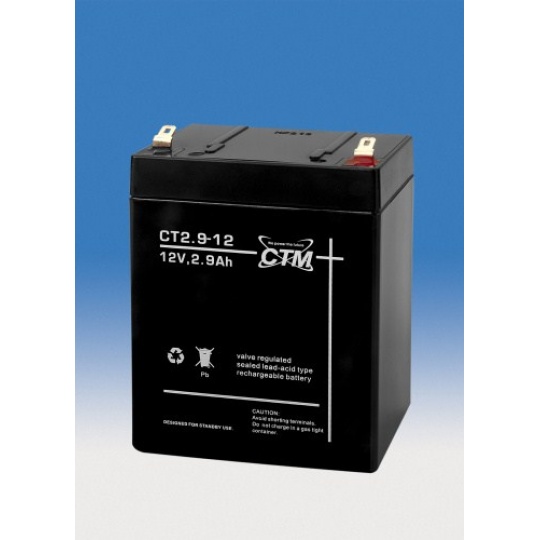 Baterie - CTM CT 12-2,9 (12V/2,9Ah - Faston 187), životnost 5let