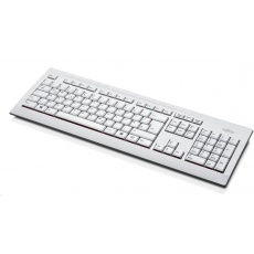 FUJITSU Klávesnice KB521 USB CZ/SK/US + 12 multimedia keys - postříkání odolná - marble grey - bílá