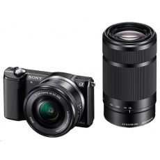 SONY Alfa5000 fotoaparát, 20.4MPix + 16-50mm + 55-210mm - černý