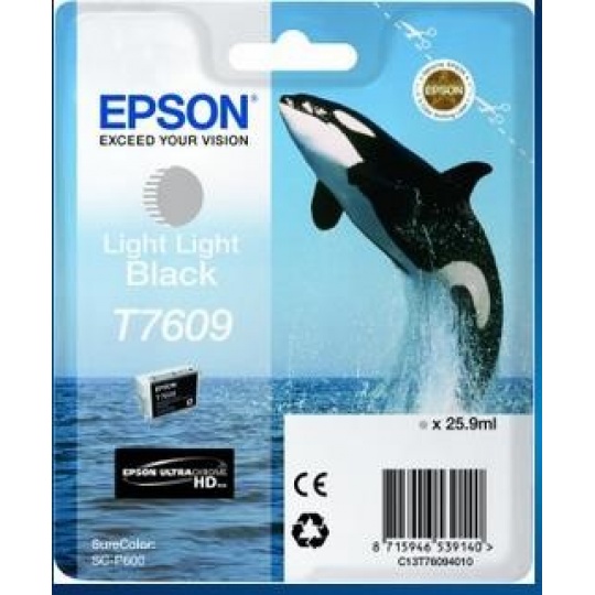 EPSON ink čer ULTRACHROME HD "Kosatka" - Light Light Black - T7609 (25,9 ml)