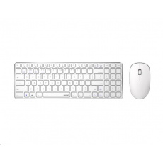 RAPOO set klávesnice a myš 9300M, bezdrátová, Multi-Mode Slim Mouse, Ultra-Slim Keyboard, bílá