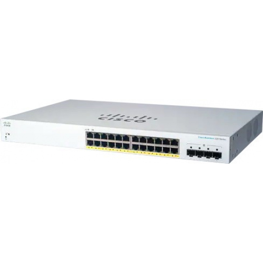 Cisco switch CBS220-24P-4G (24xGbE,4xSFP,24xPoE+,195W) - REFRESH