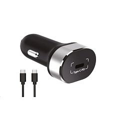 WG - Autonabíječka 1x USB-C, PD 20 W, + kabel Type-C na Type-C, černá