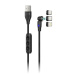 CONNECT IT Magnetický kabel PowerLink 3v1, USB-C / Lightning / MicroUSB, 2m, černá