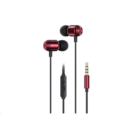 WG - Sluchátka HF stereo 3.5 mm Jack, červená WG - Sluchátka HF stereo 3.5 mm Jack, červená