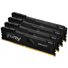KINGSTON DIMM DDR4 64GB (Kit of 4) 3200MT/s CL16 FURY Beast Černá KINGSTON DIMM DDR4 64GB (Kit of 4) 3200MT/s CL16 FURY Beast Černá