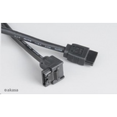AKASA kabel  SATA3 datový kabel k HDD,SSD a optickým mechanikám, zahnutý konektor, černý, 50cm
