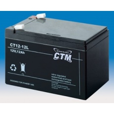 Baterie - CTM CT 12-12L (12V/12Ah - Faston 250), životnost 5let