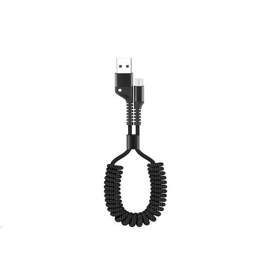 WG - Datový kabel Micro USB na USB-A, 1 metr, kroucený, černá WG - Datový kabel Micro USB na USB-A, 1 metr, kroucený, černá