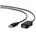 GEMBIRD USB 2.0 aktivní prodlužka, 10m, černá