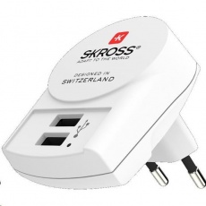 SKROSS Euro USB nabíjecí adaptér, 2400mA, 2x USB výstup SKROSS Euro USB nabíjecí adaptér, 2400mA, 2x USB výstup