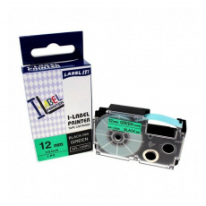 Xerox kompatibilní páska s Casio XR-12GN1, 12mm x 8m, černý tisk / zelený podklad - ALLPRINT Xerox kompatibilní páska s Casio XR-12GN1, 12mm x 8m, černý tisk / zelený podklad - ALLPRINT