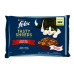 Kap.FELIX TASTY SHREDS Multipack hovezi a kure ve stave 4x80g