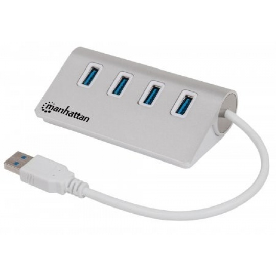 MANHATTAN USB 3.0 Hub, 4 Ports, Bus Power, Aluminum Housing