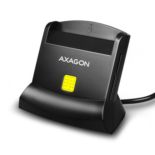 AXAGON CRE-SM2, USB-A StandReader 4-slot čtečka Smart card (eObčanka) + SD/microSD/SIM, kabel 1.3 m