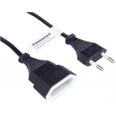 PREMIUMCORD Kabel síťový 230V, prodlužovací dvojvidlice, 2m PREMIUMCORD Kabel síťový 230V, prodlužovací dvojvidlice, 2m