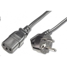 PREMIUMCORD Kabel napájecí 230V/10A, zahnutá vidlice, 2m PREMIUMCORD Kabel napájecí 230V/10A, zahnutá vidlice, 2m