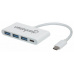 MANHATTAN USB 3.1 Gen 1 Type-C Hub, USB Type-C Male to 3x Type-A Ports Female and One Type-C Power-Delivery Port Female