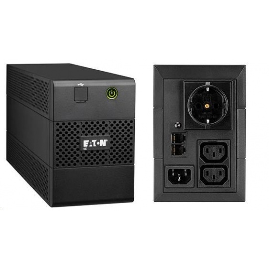 Eaton 5E 850i USB DIN, UPS 850VA / 480 W, 2 zásuvky IEC, 1 zásuvka schuko