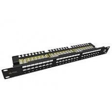 Solarix Patch panel 24 x RJ45 CAT6 UTP s vyvazovací lištou 1U SX24L-6-UTP-BK-N