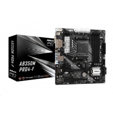 ASRock MB Sc AM4 AB320M Pro4-F, AMD B350, 4xDDR4, 1xHDMI, 1xDVI, 1xVGA, mATX