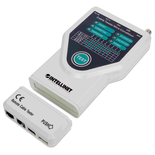 Intellinet Cable Tester, 5-in-1, RJ45, RJ11, USB, Firewire, BNC