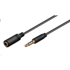 PREMIUMCORD Kabel Jack 3,5mm 4 pinový M/F 3m pro Apple iPhone, iPad, iPod PREMIUMCORD Kabel Jack 3,5mm 4 pinový M/F 3m pro Apple iPhone, iPad, iPod