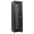XtendLan 19" stojanový rozvaděč 47U 600x1000, nosnost 1000kg, perforované dveře i záda, kolečka, rozložený, černý