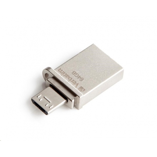 VERBATIM Flash Disk 64GB Store 'n' Go OTG, Micro USB, USB 3.0, stříbrná