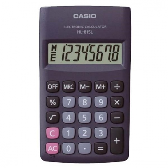 CASIO kalkulačka HL 815L BK, černá, kapesní, osmimístná