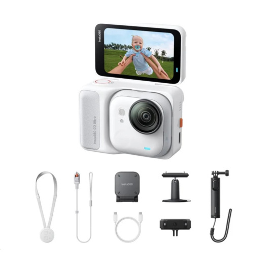 Insta360 GO Ultra Creator Bundle miniaturní akční kamera, 4K Ultra HD, 60fps, magnetický systém uchycení, bílá Insta360 GO Ultra Creator Bundle miniaturní akční kamera, 4K Ultra HD, 60fps, magnetický systém uchycení, bílá