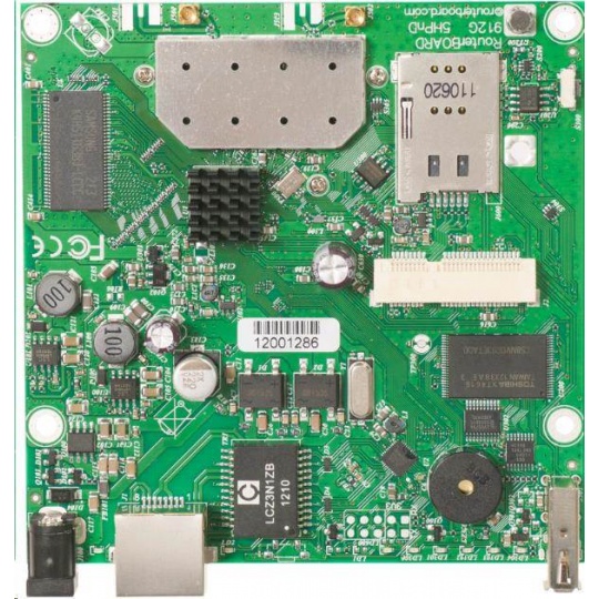 MikroTik RouterBOARD RB912UAG-2HPnD, 600MHz CPU, 64MB RAM, 1x LAN, integr. 2.4GHz Wi-Fi, vč. L4 licence