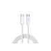 WG - Datový kabel Type-C (male) na Type-C (male), 1 metr, 3 A, cotton ECO, bílá
