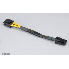 AKASA kabel  redukce napájení z 4pin ATX 12V female na 8pin (4+4) ATX 12V male, 15cm
