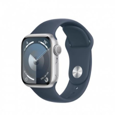 APPLE Watch Series 9 GPS 41mm Silver Aluminium Case with Storm Blue Sport Band - S/M APPLE Watch Series 9 GPS 41mm Silver Aluminium Case with Storm Blue Sport Band - S/M