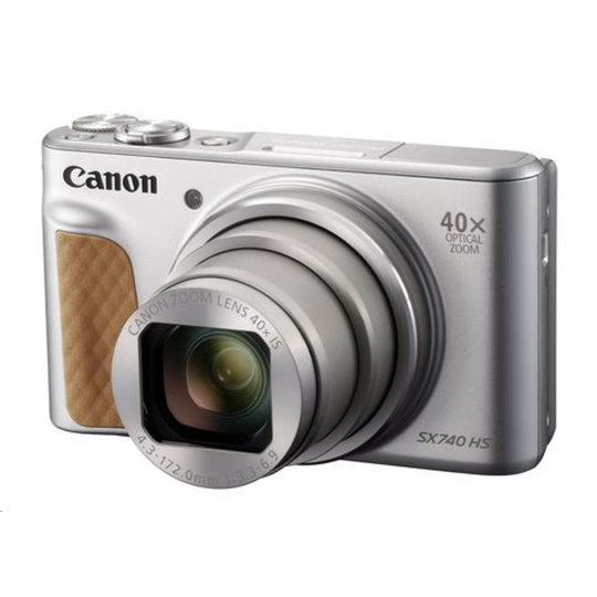 Canon PowerShot SX740 HS Lite, 20.3Mpix, 40x zoom, WiFi, 4K video - stříbrný Canon PowerShot SX740 HS Lite, 20.3Mpix, 40x zoom, WiFi, 4K video - stříbrný