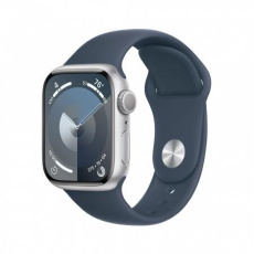 APPLE Watch Series 9 GPS 45mm Silver Aluminium Case with Storm Blue Sport Band - M/L APPLE Watch Series 9 GPS 45mm Silver Aluminium Case with Storm Blue Sport Band - M/L