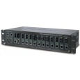 Planet MC-1500R, 15 slotů pro media konverotry, 19"/2,5U, napájení AC 230V, možno dokoupit DC 48V zdroj (redundance)