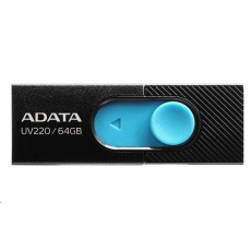 ADATA Flash Disk 64GB UV220, USB 2.0 Dash Drive, černá/modrá