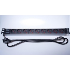 PremiumCord Panel napájecí do 19" racku 1U, 9x230V, 2m kabel PremiumCord Panel napájecí do 19" racku 1U, 9x230V, 2m kabel