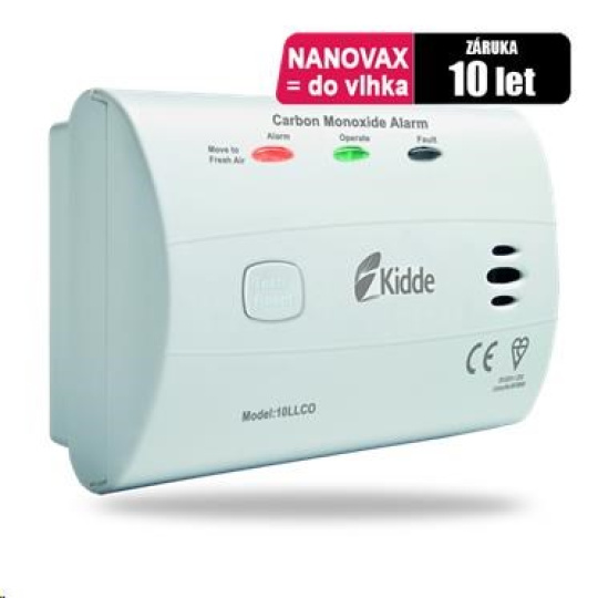 BAZAR - Kidde 10LLCO Detektor CO odolný proti vlhkosti - Po opravě (Komplet)