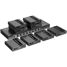 PREMIUMCORD HDMI 1-8 splitter+extender po CAT6/6a/7, UHD 4K@30Hz až na 70m