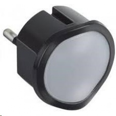 Legrand - LED nočné svetlo / núdzové svetlo LED studená+teplá biela, Stmievateľné, aj ako baterka, Čierne