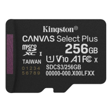 Kingston MicroSDXC karta 256GB Canvas Select Plus, U1, V10, A1 Kingston MicroSDXC karta 256GB Canvas Select Plus, U1, V10, A1