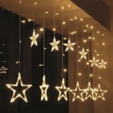 Solight LED venkovní vánoční závěs, hvězdy, šíře 3m, 123LED, IP44, 3xAA, teplá bílá Solight LED venkovní vánoční závěs, hvězdy, šíře 3m, 123LED, IP44, 3xAA, teplá bílá