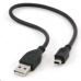 GEMBIRD Kabel USB 2.0 A-Mini B (5pin) 30cm k externím HDD (ADATA, WD, ...)