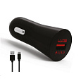 WG - Autonabíječka Fast 1x USB-A, Quick Charge 3.0, 5 V - 9 V - 12 V, + kabel Type-C, černá