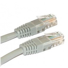 Patch kabel Cat5E, UTP, křížený - 0,5m, šedý