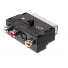 PremiumCord Adapter SCART-3x cinch + S-video s přepínačem IN/OUT PremiumCord Adapter SCART-3x cinch + S-video s přepínačem IN/OUT