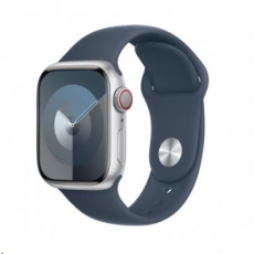 APPLE Watch Series 9 GPS + Cellular 41mm Silver Aluminium Case with Storm Blue Sport Band - M/L APPLE Watch Series 9 GPS + Cellular 41mm Silver Aluminium Case with Storm Blue Sport Band - M/L